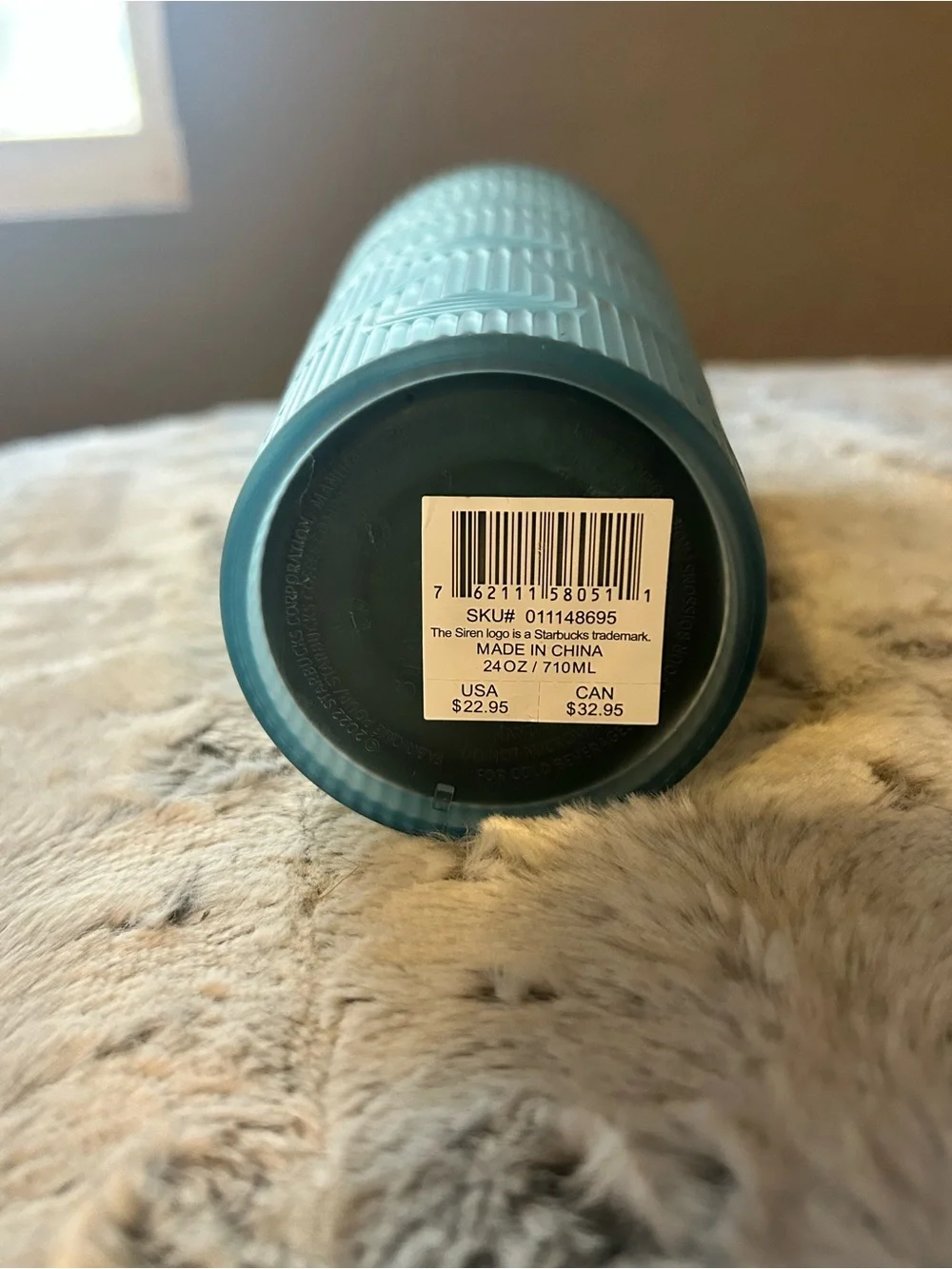 Starbucks Seafoam Green Embossed Tumbler with Straw